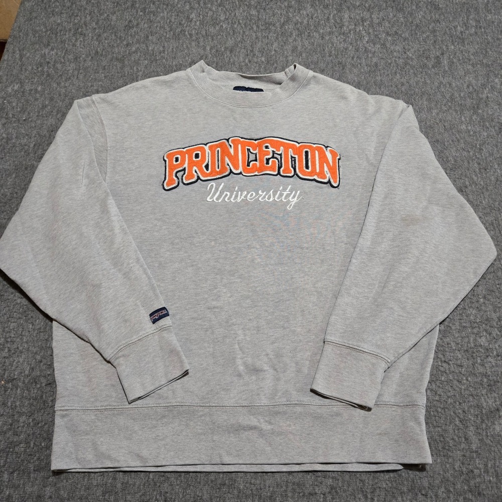 JanSport Princeton University Sweatshirt Mens Large Gray Embroidered Pullover